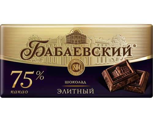 Шоколад горький БАБАЕВСКИЙ Элитный 75% какао, 200г, Россия, 200 г