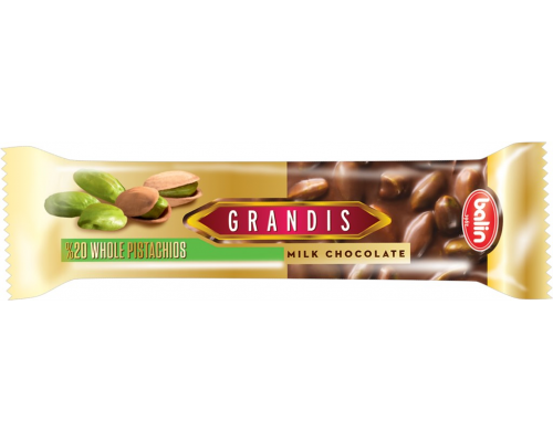 Шоколад молочный GRANDIS с цельной фисташкой, 80г, Турция, 80 г