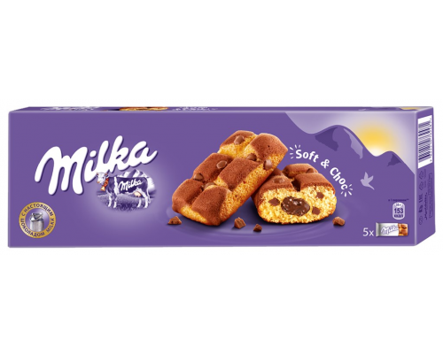 Пирожное бисквитное MILKA с кусочками шоколада и шоколадной начинкой, 175г, Польша, 175 г