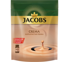 Кофе растворимый JACOBS Crema натуральный сублимированный, 70г, Россия, 70 г