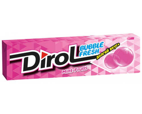 Жевательная резинка DIROL Bubble Fresh Мята и фрукты, 13,6г, Россия, 13,6 г