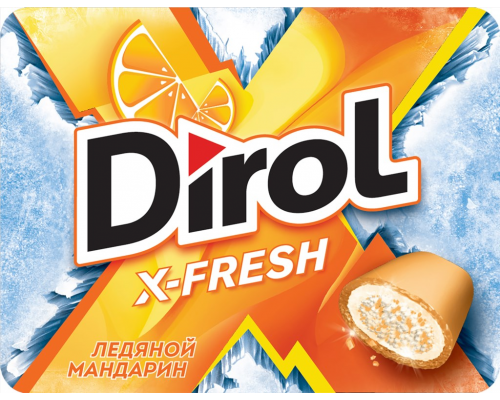 Жевательная резинка DIROL X-Fresh Ледяной мандарин, 16г, Россия, 16 г