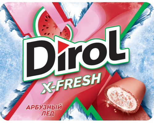 Жевательная резинка DIROL X-fresh Арбузный лед, 16г, Россия, 16 г