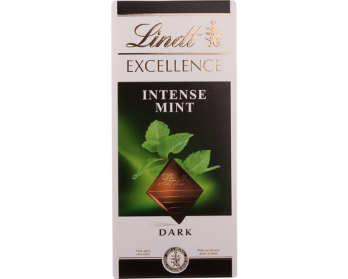 Шоколад темный LINDT Excellence Мята, 100г, Франция, 100 г