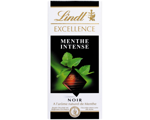 Шоколад темный LINDT Excellence Мята, 100г, Франция, 100 г