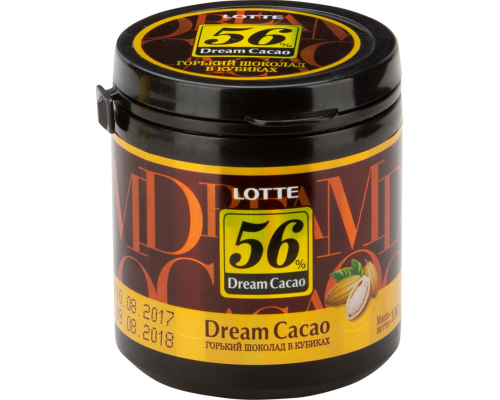 Шоколад горький LOTTE Dream Cacao в кубиках 56%, 106г, Корея, 106 г