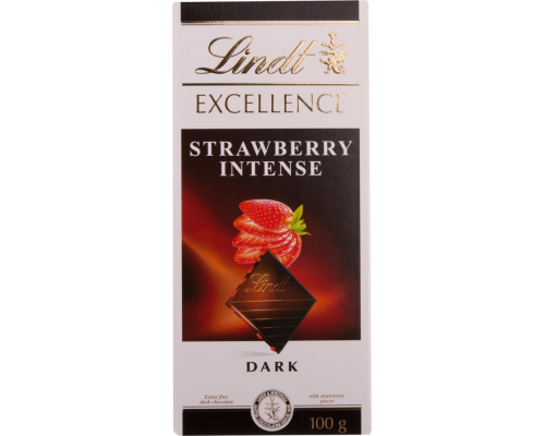 Шоколад темный LINDT Excellence Клубника, 100г, Германия, 100 г