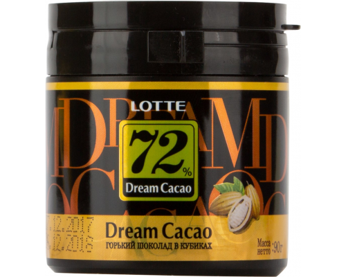 Шоколад LOTTE Dream Cacao в кубиках 72%, 90г, Корея, 90 г