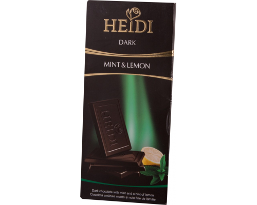 Шоколад темный HEIDI Dark Мята и лимон, 80г, Румыния, 80 г