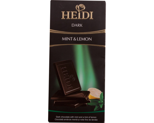 Шоколад темный HEIDI Dark Мята и лимон, 80г, Румыния, 80 г