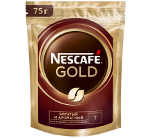 Кофе растворимый с добавлением молотого NESCAFE Gold натуральный сублимированный, ст/б, 75г, Россия, 75 г