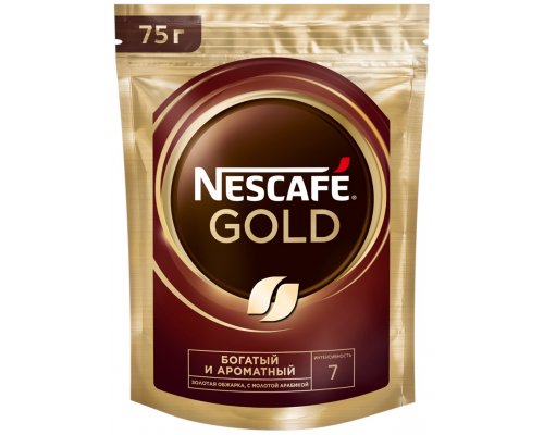 Кофе растворимый с добавлением молотого NESCAFE Gold натуральный сублимированный, ст/б, 75г, Россия, 75 г