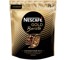 Кофе растворимый с добавлением молотого NESCAFE Gold Barista натуральный сублимированный, ст/б, 75г, Россия, 75 г