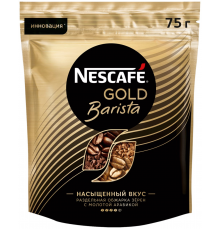 Кофе растворимый с добавлением молотого NESCAFE Gold Barista натуральный сублимированный, ст/б, 75г, Россия, 75 г