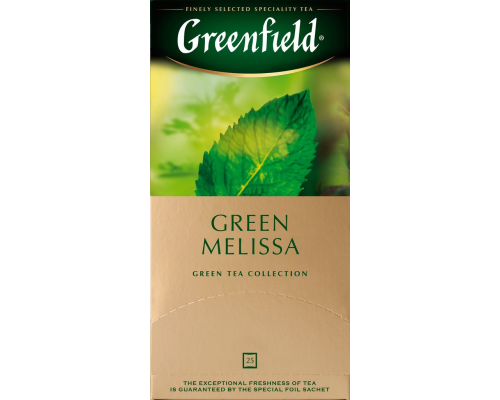 Чай зеленый GREENFIELD Green Melissa, 25пак, Россия, 25 пак