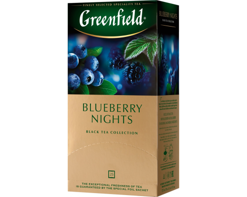 Чай черный GREENFIELD Blueberry Nights, 25пак, Россия, 25 пак