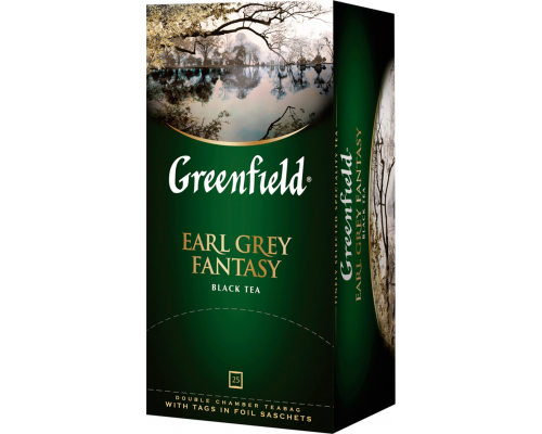 Чай черный GREENFIELD Earl Grey Fantasy с ароматом бергамота, 25пак, Россия, 25 пак