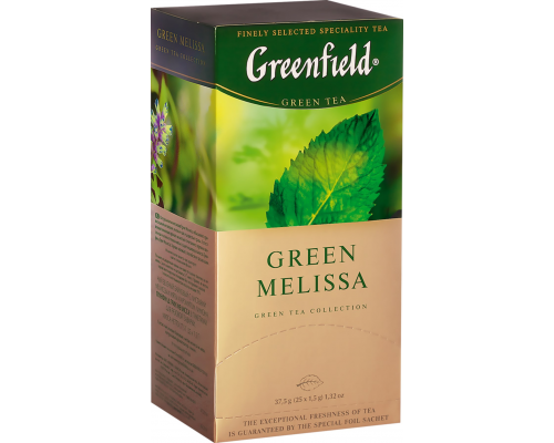 Чай зеленый GREENFIELD Green Melissa, 25пак, Россия, 25 пак