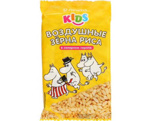 Воздушные зерна риса ЛЕНТА KIDS Муми-тролли, в сахарном сиропе, 30г, Россия, 30 г