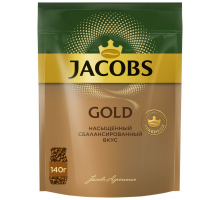 Кофе растворимый JACOBS Gold натуральный сублимированный, 140г, Россия, 140 г