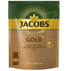 Кофе растворимый JACOBS Gold натуральный сублимированный, 140г, Россия, 140 г