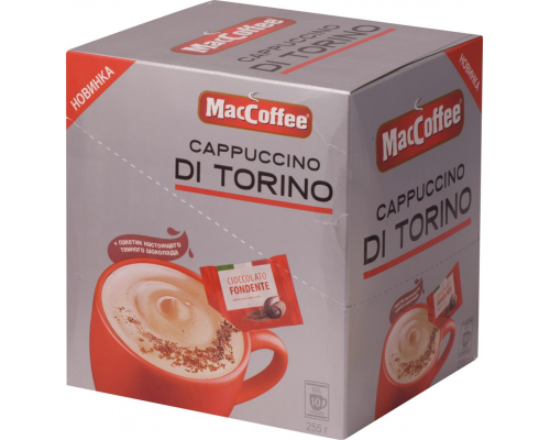 Напиток кофейный растворимый MACCOFFEE Cappuccino di Torino, 10x25,5г, Россия, 25,5 г*10