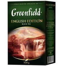 Чай черный GREENFIELD English Edition байховый Цейлонский, 100г, Россия, 100 г