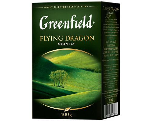 Чай зеленый GREENFIELD Flying Dragon листовой, 100г, Россия, 100 г