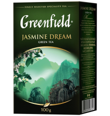 Чай зеленый GREENFIELD Jasmine Dream листовой, 100г, Россия, 100 г