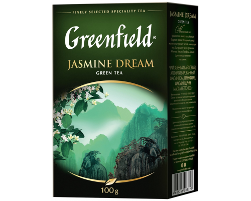 Чай зеленый GREENFIELD Jasmine Dream листовой, 100г, Россия, 100 г