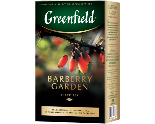 Чай черный GREENFIELD Barberry Garden листовой, 100г, Россия, 100 г