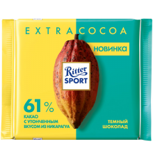 Шоколад темный RITTER SPORT 61% какао, 100г, Германия, 100 г