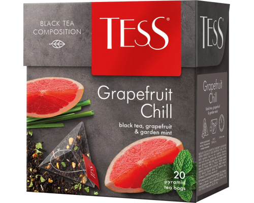 Чай черный TESS Grapefruit Chill с ароматом грейпфрута и мяты, 20пир, Россия, 20 пир