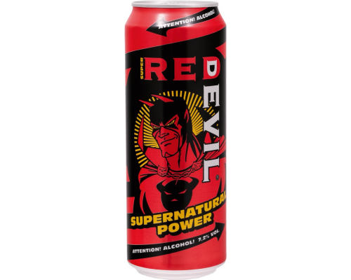 Напиток слабоалкогольный RED DEVIL Supernatural power, 7,2%, ж/б, 0.45л, Россия, 0.45 L