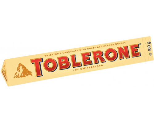 Шоколад молочный TOBLERONE с медово-миндальной нугой, 100г, Швейцария, 100 г