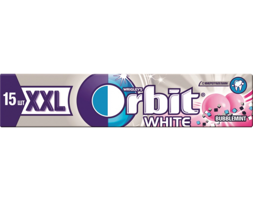 Жевательная резинка ORBIT Белоснежный Bubblemint XXL, 20,4г, Россия, 20,4 г