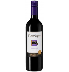 Вино GATO NEGRO Карменер молодое красное сухое, 0.75л, Чили, 0.75 L