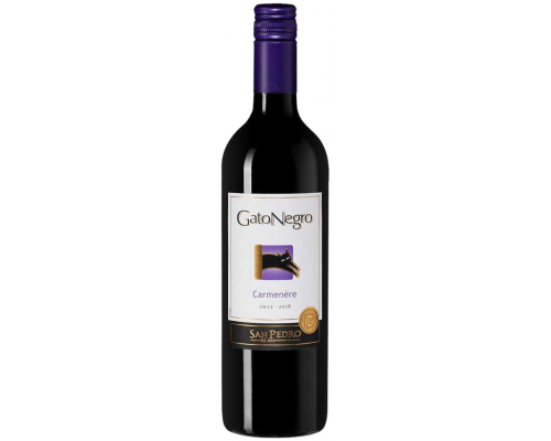 Вино GATO NEGRO Карменер молодое красное сухое, 0.75л, Чили, 0.75 L