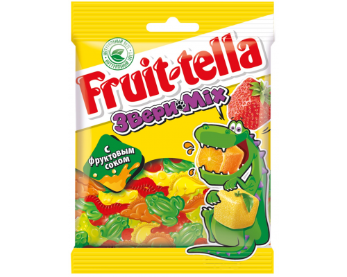 Мармелад жевательный FRUIT-TELLA Звери микс, 70г, Россия, 70 г