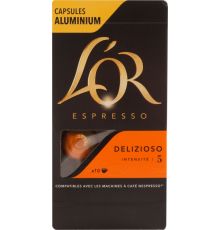 Кофе молотый в капсулах L’OR Espresso Delizioso натуральный жареный, 10шт, Франция, 10 кап