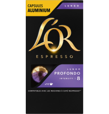 Кофе молотый в капсулах L'OR Espresso Lungo Profondo натуральный жареный, 10кап, Франция, 10 кап