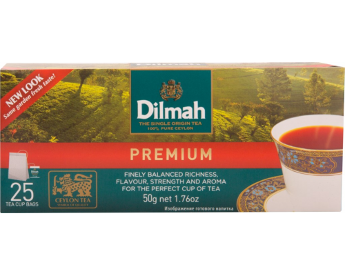 Чай черный DILMAH Цейлонский, 25пак, Шри-Ланка, 25 пак