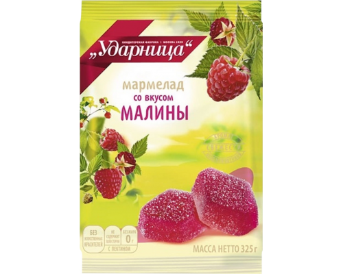 Мармелад УДАРНИЦА со вкусом малины, 325г, Россия, 325 г