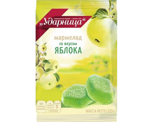 Мармелад УДАРНИЦА со вкусом яблока, 325г, Россия, 325 г