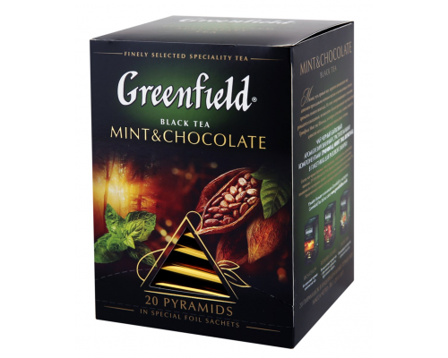 Чай черный GREENFIELD Mint&Chocolate, 20пир, Россия, 20 пир