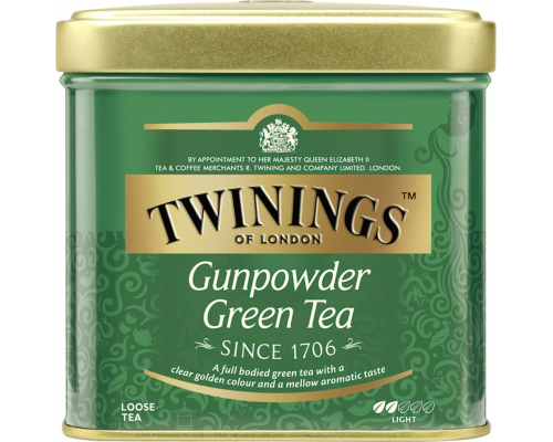 Чай зеленый TWININGS Gunpowder листовой, ж/б, 100г, Польша, 100 г