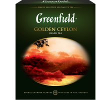 Чай черный GREENFIELD Golden Ceylon Цейлонский, 100пак, Россия, 100 пак