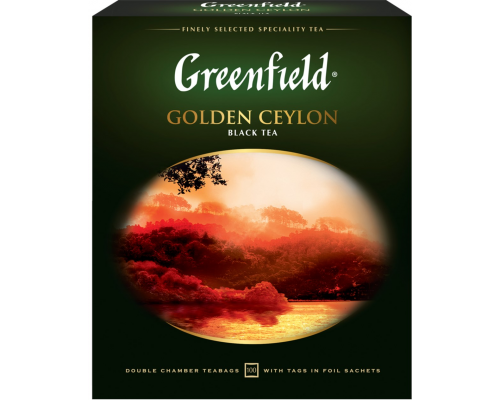 Чай черный GREENFIELD Golden Ceylon Цейлонский, 100пак, Россия, 100 пак