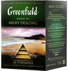 Чай зеленый GREENFIELD Milky Oolong Китайский с ароматом молока, 20пир, Россия, 20 пир