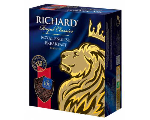 Чай черный RICHARD Royal English Breakfast байховый, 100пак, Россия, 100 пак